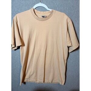 5 PRO Super Heavy 100% Cotton T-Shirt Men's Size L Tan Short Sleeve Made in USA